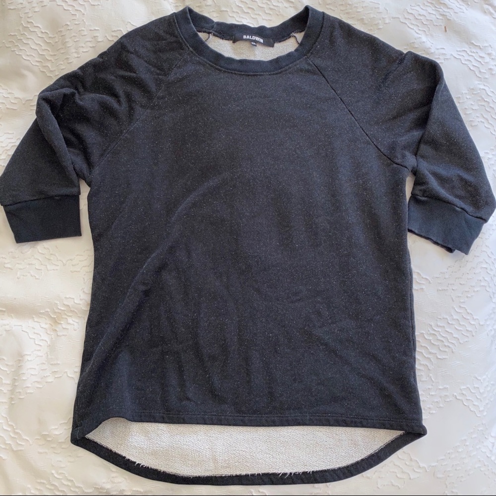 Baldwin terry sweatshirt 3/4 sleeve black XXL